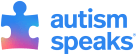Logo of Autism Speaks featuring a gradient puzzle piece in blue and pink hues on the left, with the words "autism speaks" in light blue text to the right, symbolizing their commitment to autism services in New Jersey.